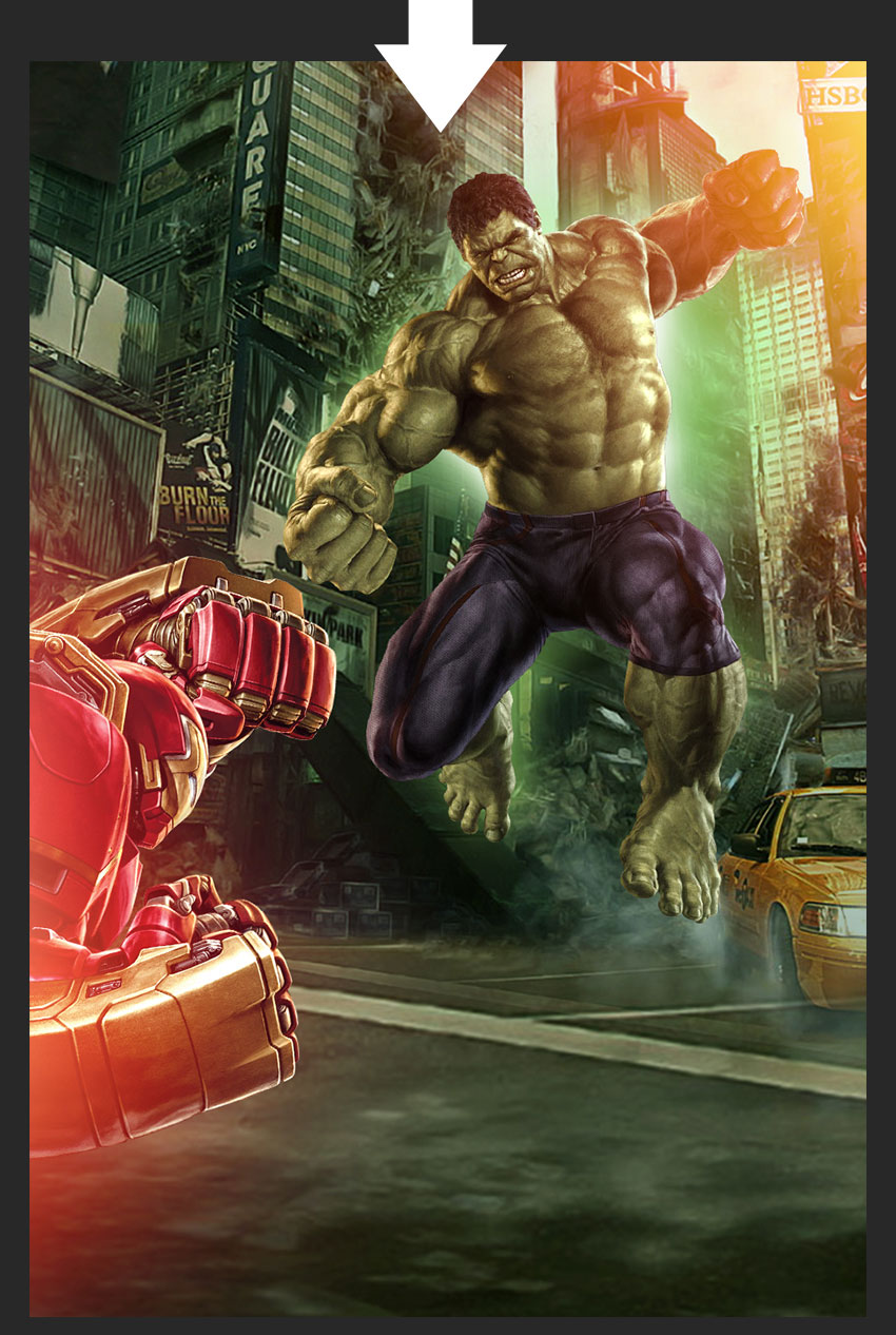 ps合成复仇者联盟绿巨人和钢铁侠主题海报(10)