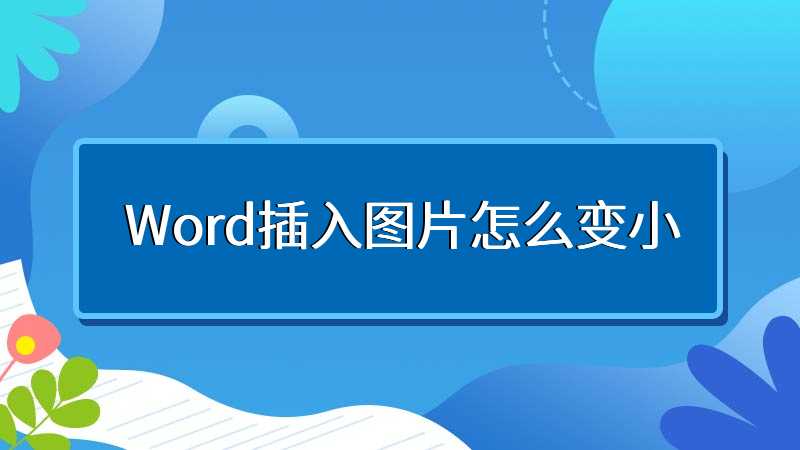 Word插入图片怎么变小