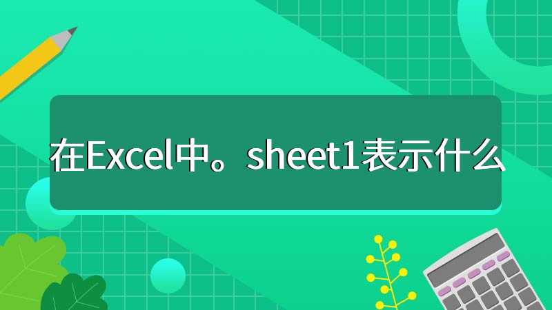在Excel中。sheet1表示什么